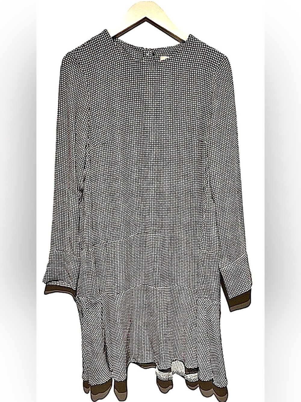 🄷&🄼 Geometric Pattern Dress with Ruffle Hem